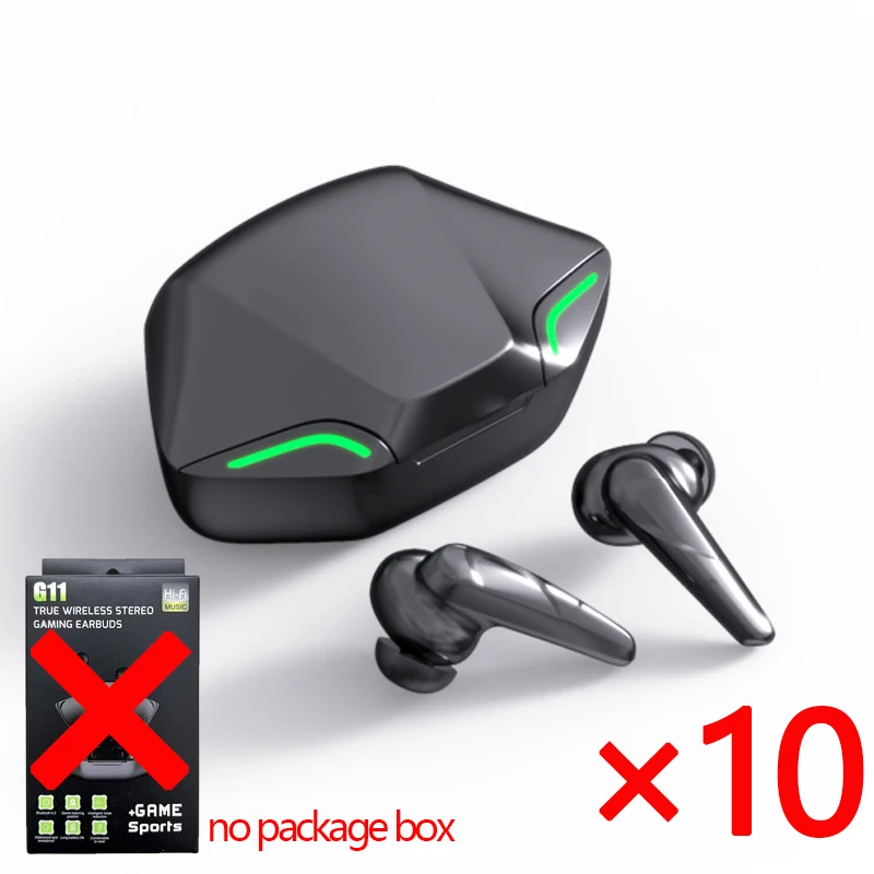 Buy 10 قطعة سماعة بالجملة سماعات رأس بلوتوث لاسلكية سماعة ألعاب G11 Tws سماعة ميكروفون رخيصة في الأذن الرياضة اليد الحرة