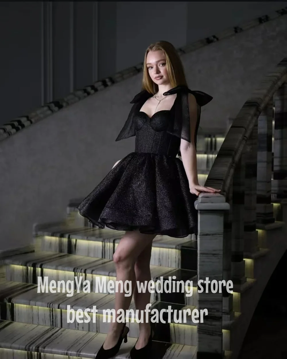 Фото ZHUISHU классические короткие коктейльные платья с бантом для девочек трапециевидной формы с милой складкой из тюля Vestido De Formatura по индивидуальному заказу плюс №2