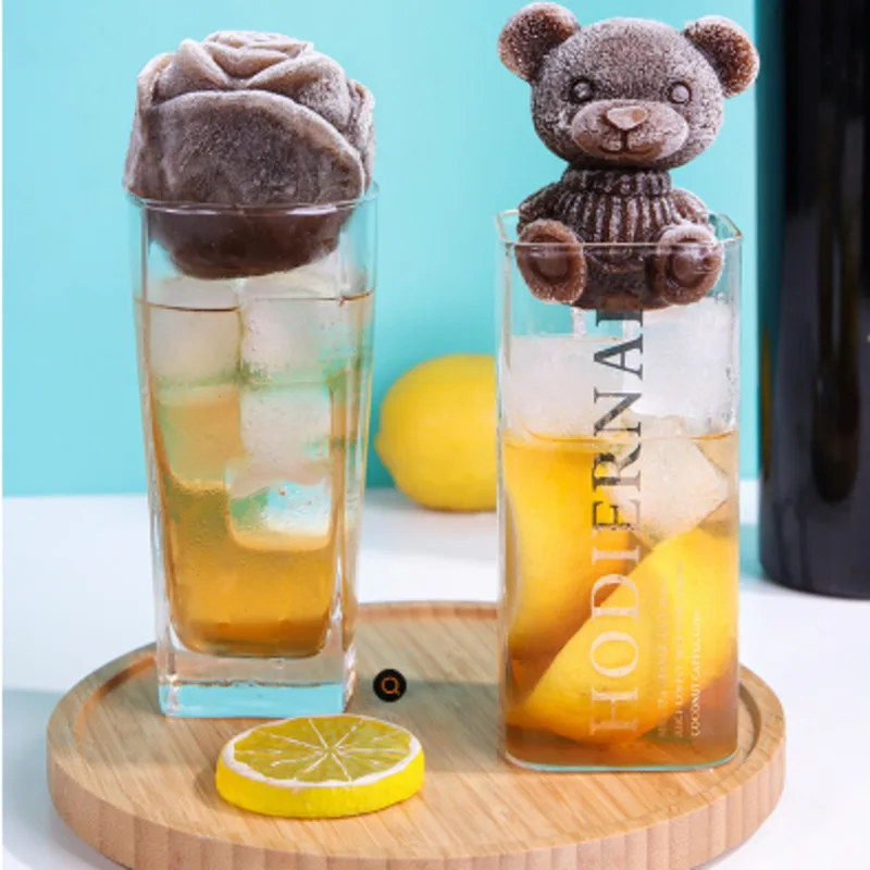 

Household Cute Bear Ice Cream Silicone Mold Homemade Low Temperature Resistant Popsicle Mold Silicone Mold For Milk Tea Shop