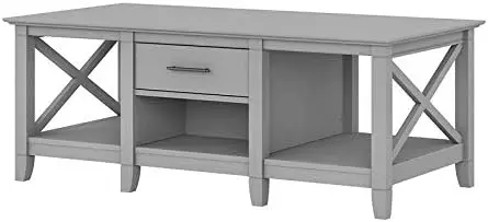 

West Coffee Table with Storage, Linen White Oak