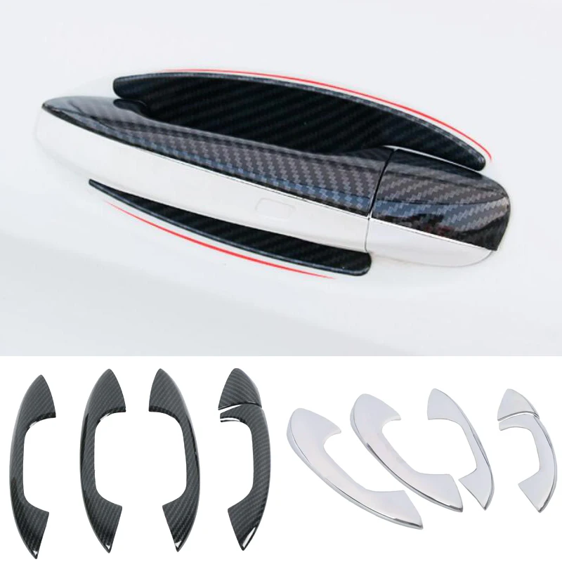 

NEW For Mercedes Benz A C CLA Class W177 W205 X253 C118 Car Door Handle Cover Trim Frame Protector Carbon Fiber Color