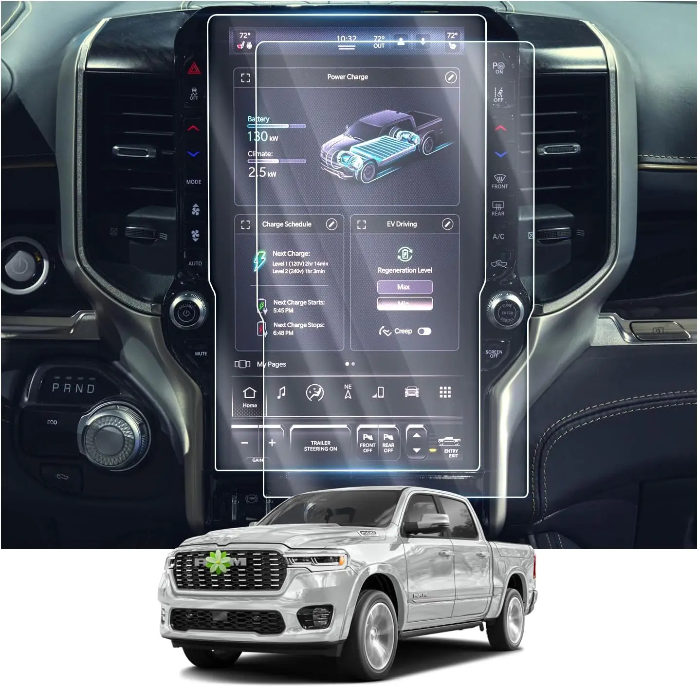 

Для 2025 Dodge RAM 1500 14,4-дюймовый автомобильный GPS-навигатор, защитная пленка из закаленного стекла, защитная пленка для сенсорного экрана