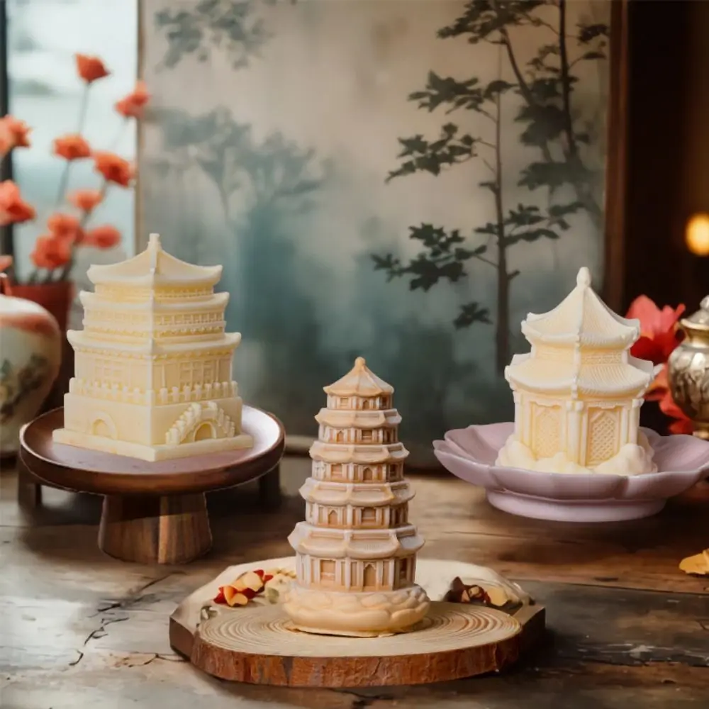 Силиконовая форма Longhua Tower в китайском стиле 3D имитация мусса для торта
