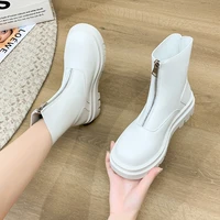 womens boots 2022 autumn and winter new womens short boots pu platform shoes fashion front light casual womens shoes