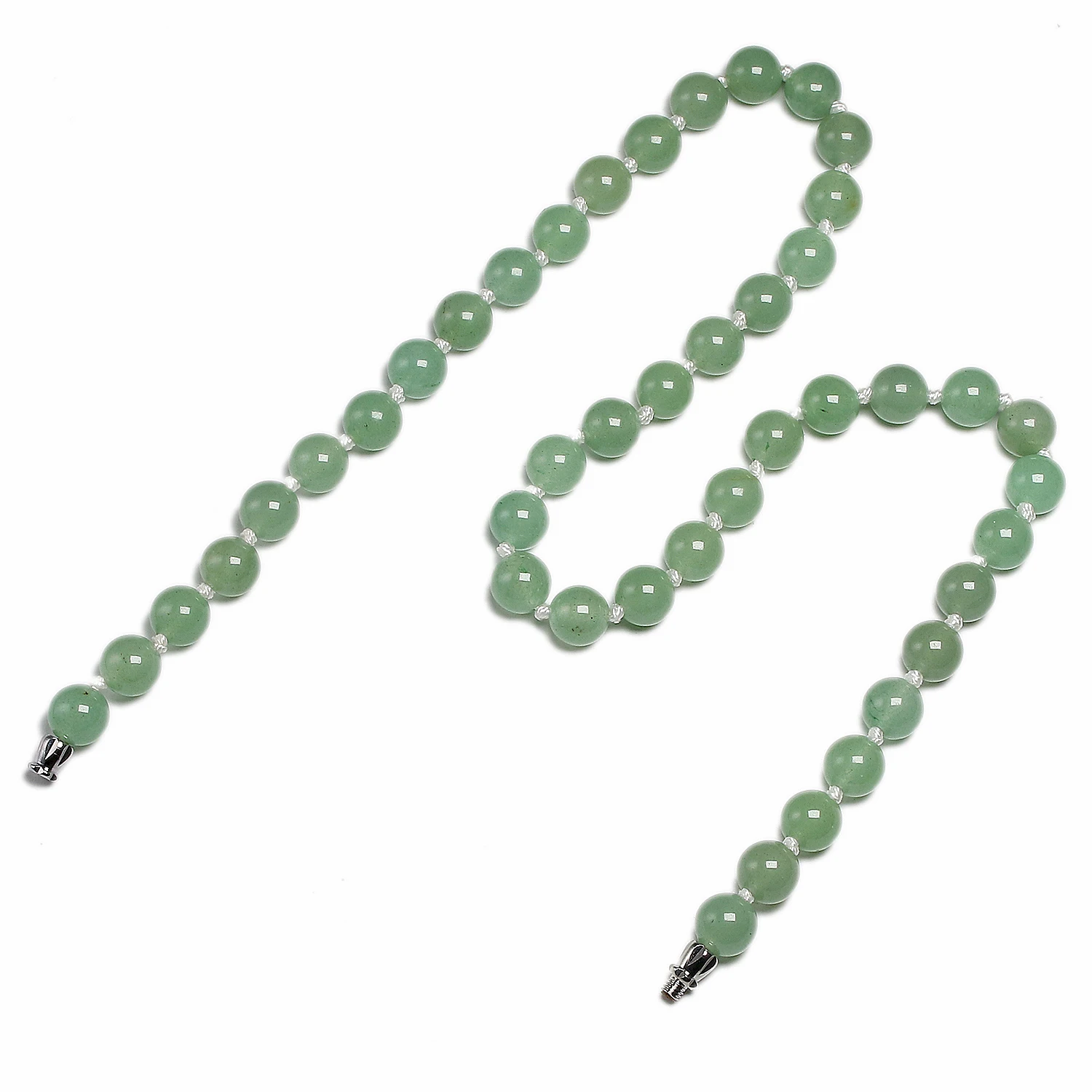 

Natural 8mm Green Aventurine Round Beads Necklace For Women Jade Handmade Knotted Men Classic Holiday Gifts Jewerly 18 Inch