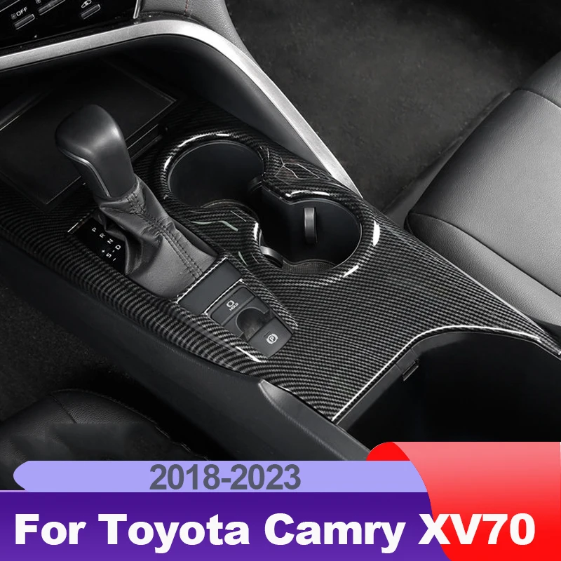 

Наклейки для украшения интерьера автомобиля для Toyota Camry XV70 2018- 2021 2022, центральная консоль, коробка переключения передач, панель, рамка, отдел...