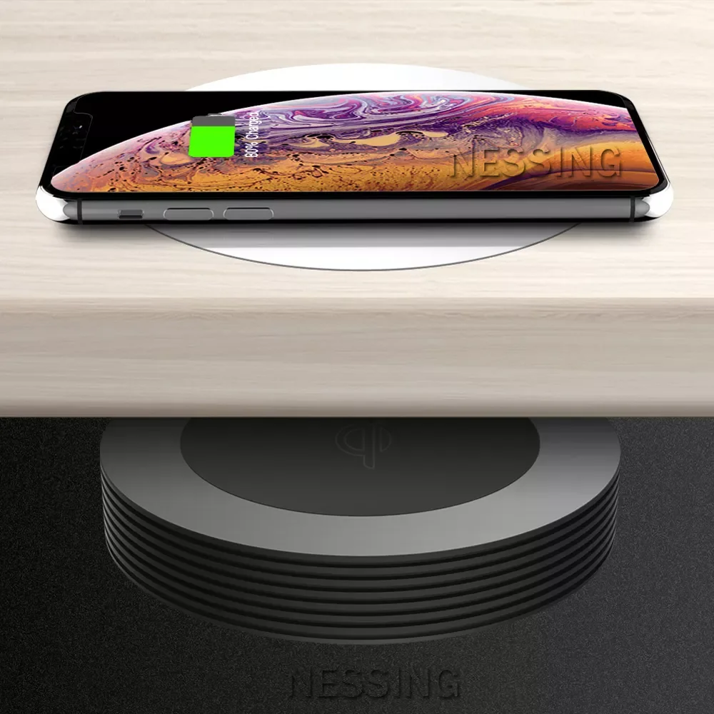 

Long Distance Wireless Charger Pad Desktop Coffee Furniture Office Hide QI Wireless Charging For IPhone XS 11 Max