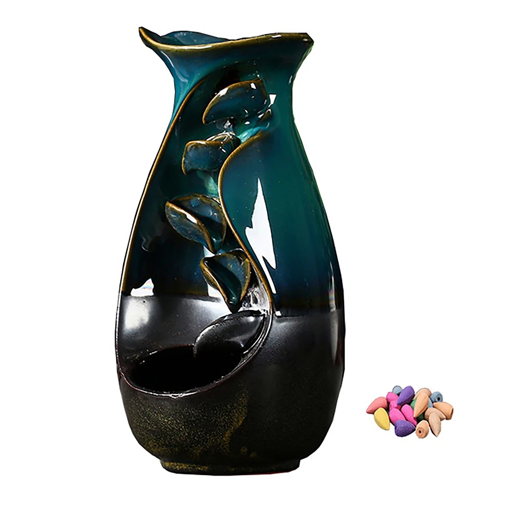 Держатель ароматических палочек из керамики с обратным потоком, водопадный дымовой горелка для дома, украшение интерьера, подарок на День рождения, День Святого Валентина, Рождество.