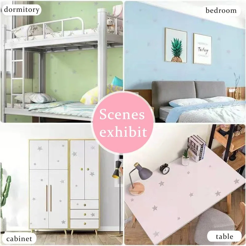 Виниловые водонепроницаемые самоклеящиеся обои тисненые Звездные узоры