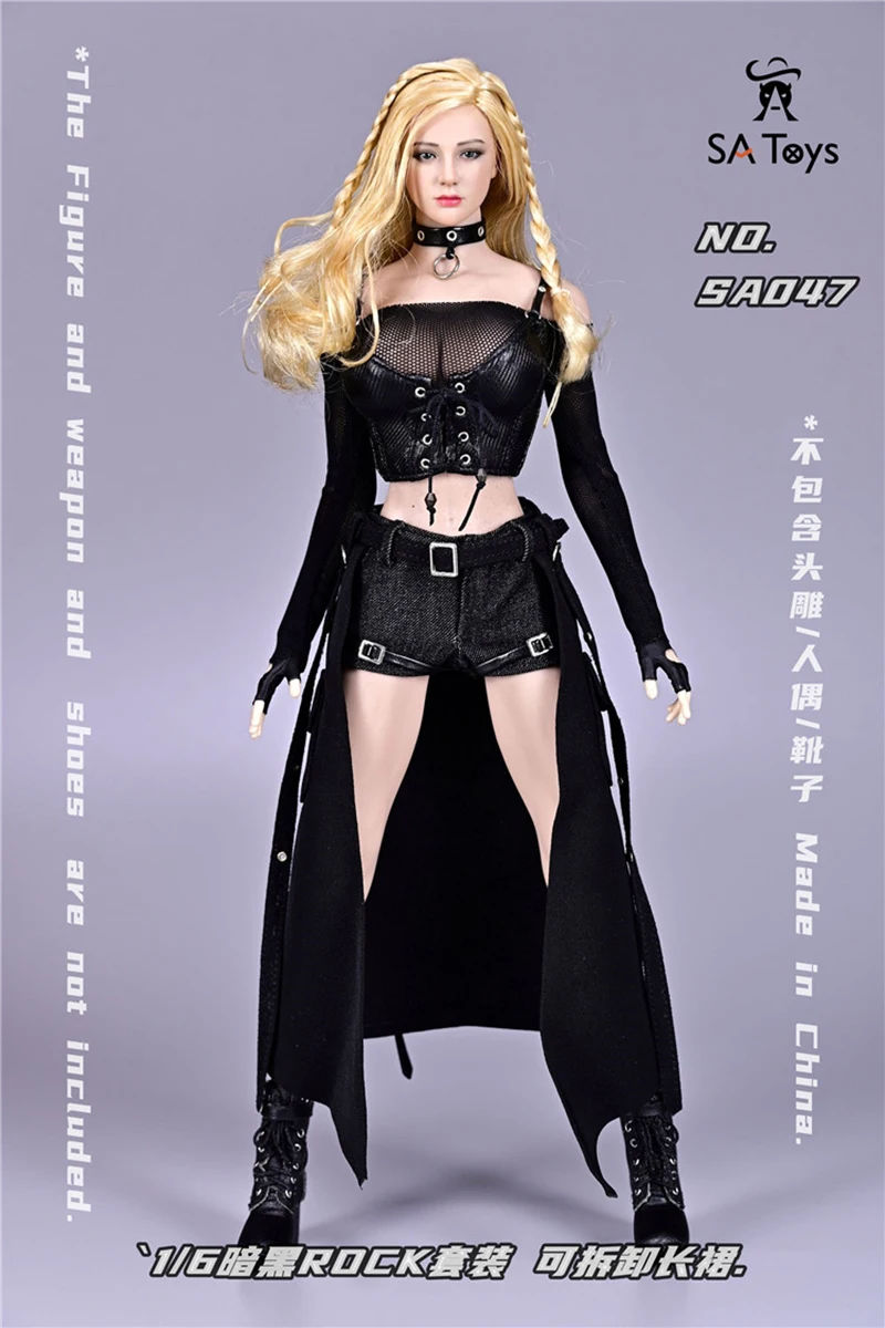 

SA Toys SA047 1/6 Dark ROCK Style Set Detachable Long Skirt Without Boots Doll Fit 12“ Action Figure Body