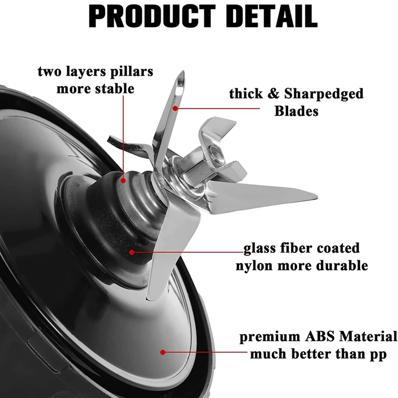 Сменные чашки для блендера Ninja BN801-24 Oz в форме пули с 7 лезвиями замены подходит Nutri