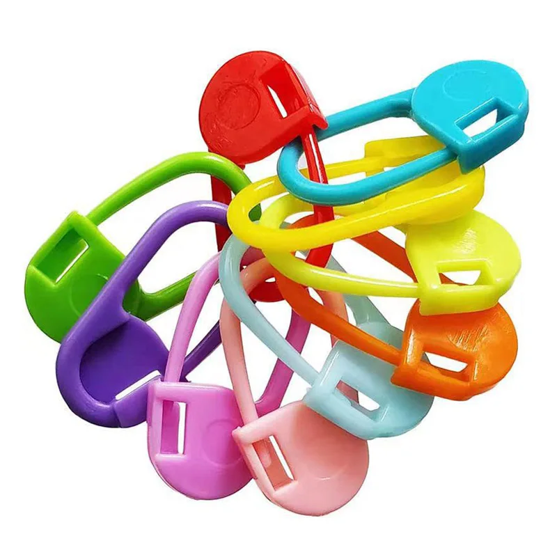 

100Pcs Mix Color Plastic Resin Clip Stitch Markers Crochet Latch Knitting Tools Needle Locating Pin Hook For Sewing Accessories