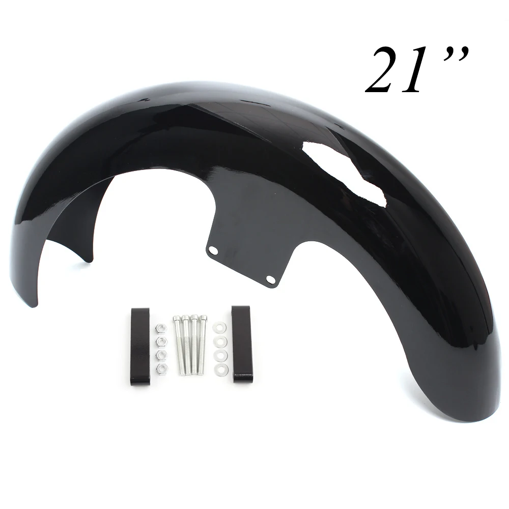 

Gloss/Matte Black Motorcycle 19" 21" 23" Wrap Front Fender Mudguard Cover Protector For Harley Touring Street Glide Road King