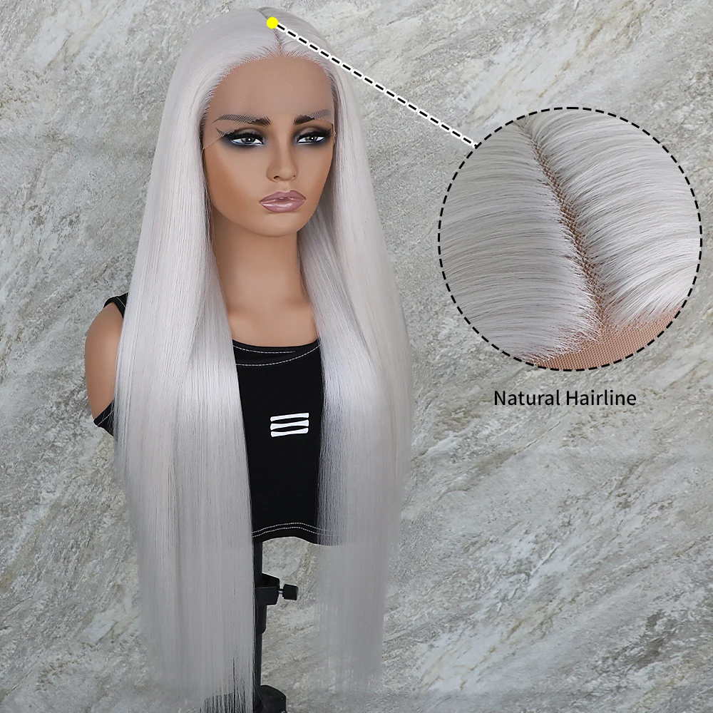 Apolaurel платиновый белый синтетический парик со шнуровкой женский с прямыми