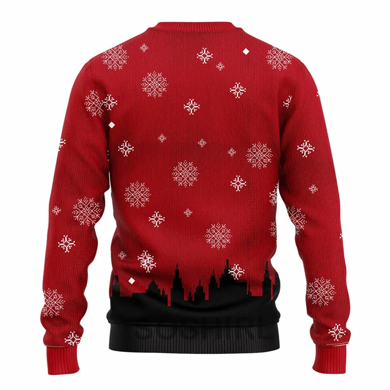 Мужской флисовый свитшот с круглым вырезом в стиле Харадзюку |