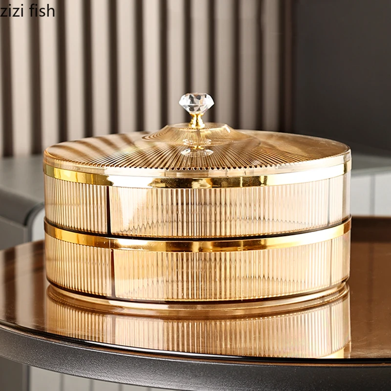 Креативный женский круглый контейнер для закусок коробка хранения сушеных