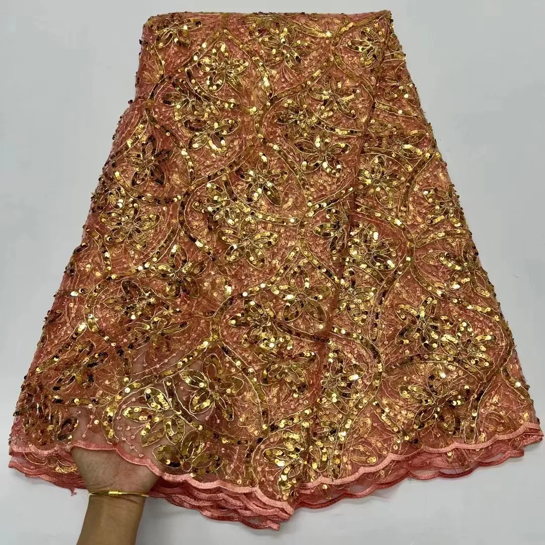 Роскошные африканские блестки бусины тюль для жениха кружевная ткань 2023 высокое