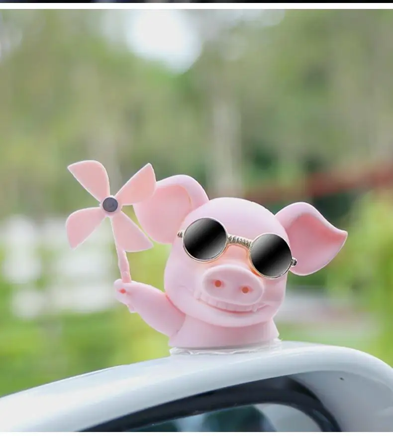 

Wind-broken pig car decoration windmill helmet electric motorcycle outside the interior decoration