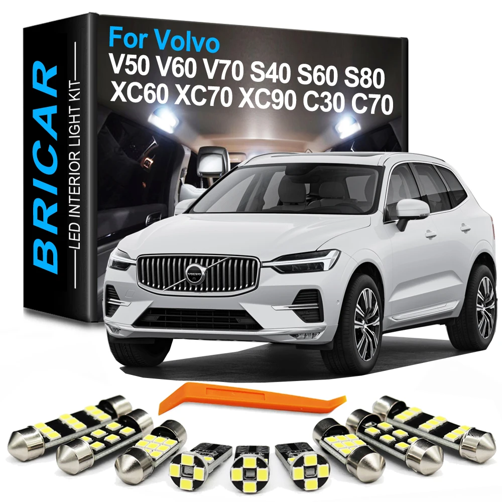 

Bricar Canbus Car Interior LED Bulb Light Kit For Volvo V50 V60 V70 S40 S60 S80 XC60 XC70 XC90 C30 C70 MK I II III MK1 MK2 MK3