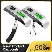 lcd digital luggage scale portable 50kg 10g suitcase scale handled travel bag weighting fish hook hanging electronic scales