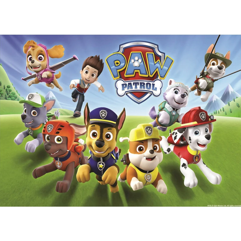 Виниловый фон с изображением собачки из м/ф Щенячий патруль |