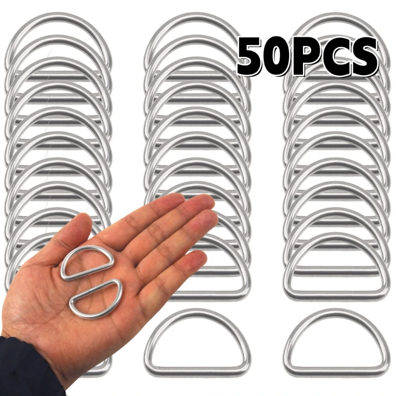 Металлическое D-образное кольцо для одежды сделай сам серебряная D-пряжка