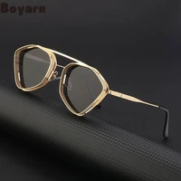boyarn luxury brand design steampunk irregular sunglasses men metal hollow out sun glasses women shades uv400 eyewear gafas de