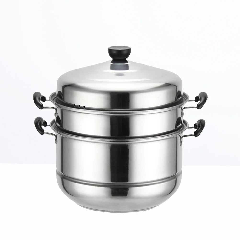 

1 pc Cooking Pot With Steamer Stainless Steel Insert Pans Electric Steamer Pot Steaming Cooking Pot Stock Pot Steamer