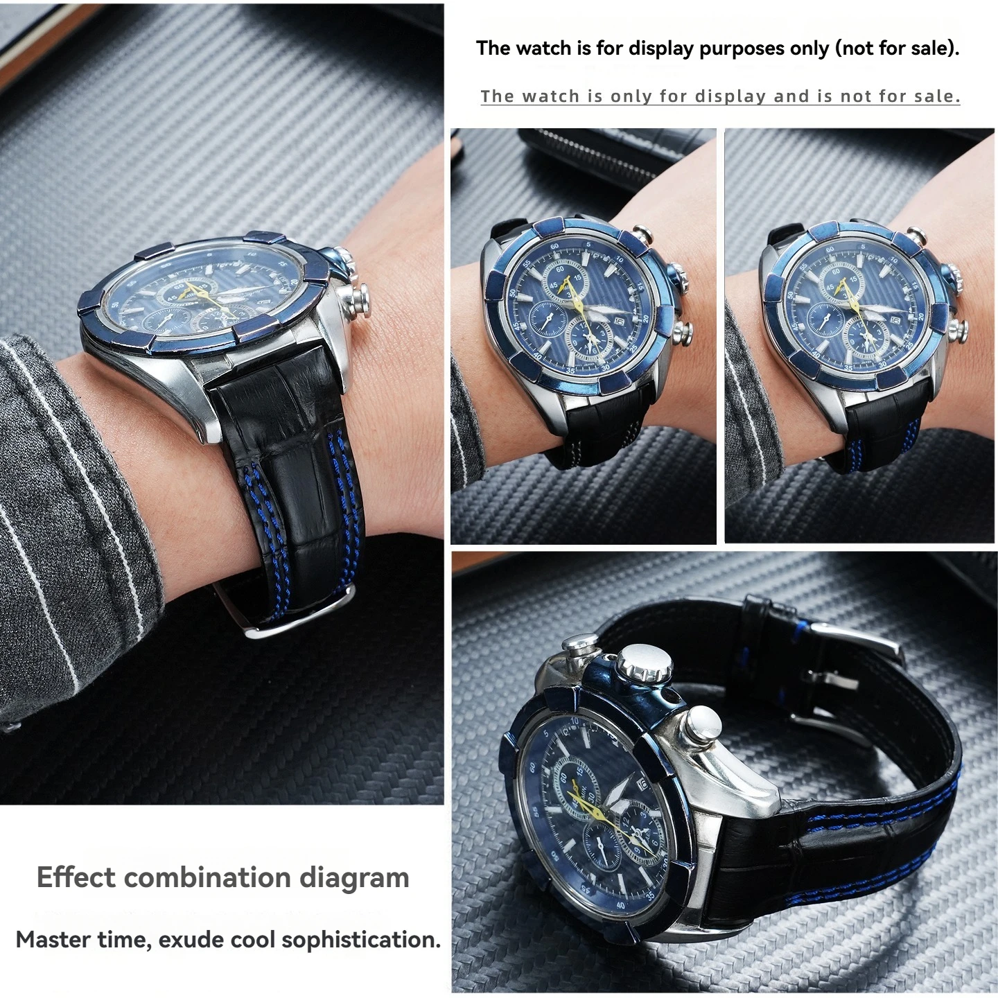 Фото Ремешок для часов из натуральной кожи, подходит для морской серии SEIKO SNAF39P2 SNAF60P2, сменный ремешок из воловьей кожи, мужской, 22 мм. №3