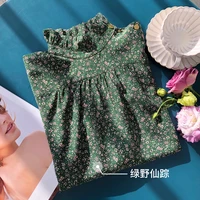 green new 2022 natural silk full sleeve thin shirt women blouse print high quality blusas mujer de moda verano elegantes