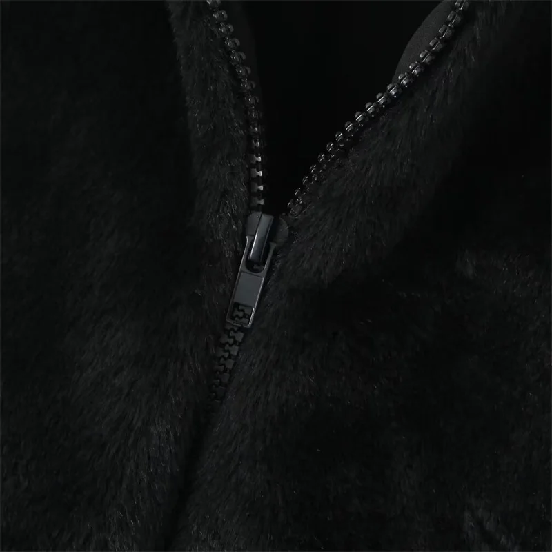 KEYANKETIAN 2024 новое зимнее женское черное пальто с капюшоном из искусственного меха