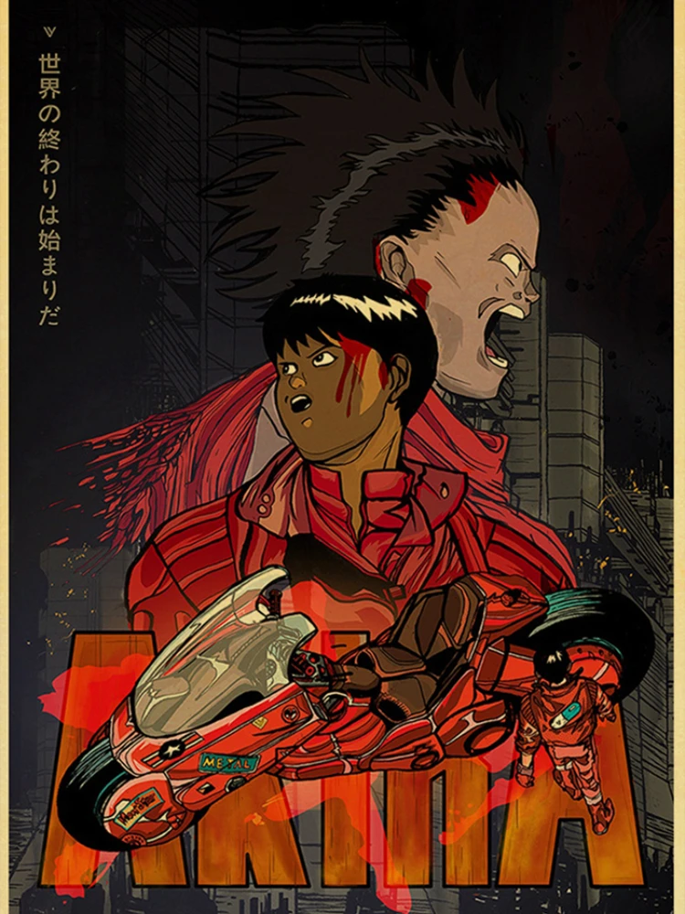 Японский анимационный постер с персонажами ретро спальня бистро настенное