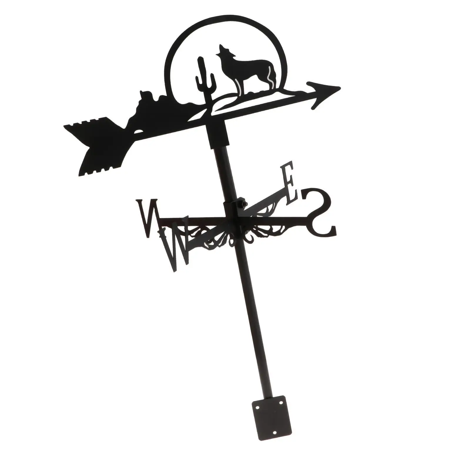 

Desert Wolf Shape Weathervane Farmhouse Weather Vane Easy Assemble for Pergolas, Garage Roofs, Walls Decorative Iron Art Decor