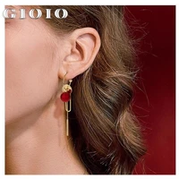 gioio retro red earrings female tassel long net red small spring and autumn models simple korean temperament earrings
