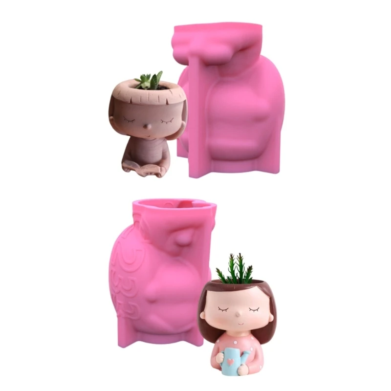 

Face Flower Pot Silicone Mold Succulent Planter Concrete Mold Pen Holder Mold Drop shipping