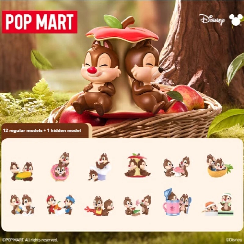 Фото Новая оригинальная серия POPMART Disney Kiki и Titi Brothers, оригинальная слепая коробка, игрушки, настольная загадочная коробка, украшения, подарок на день рождения для ребенка №1