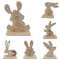 wooden easter crafts rabbit decorations desktop decorations family party crafts diy material package diy wood loose parts