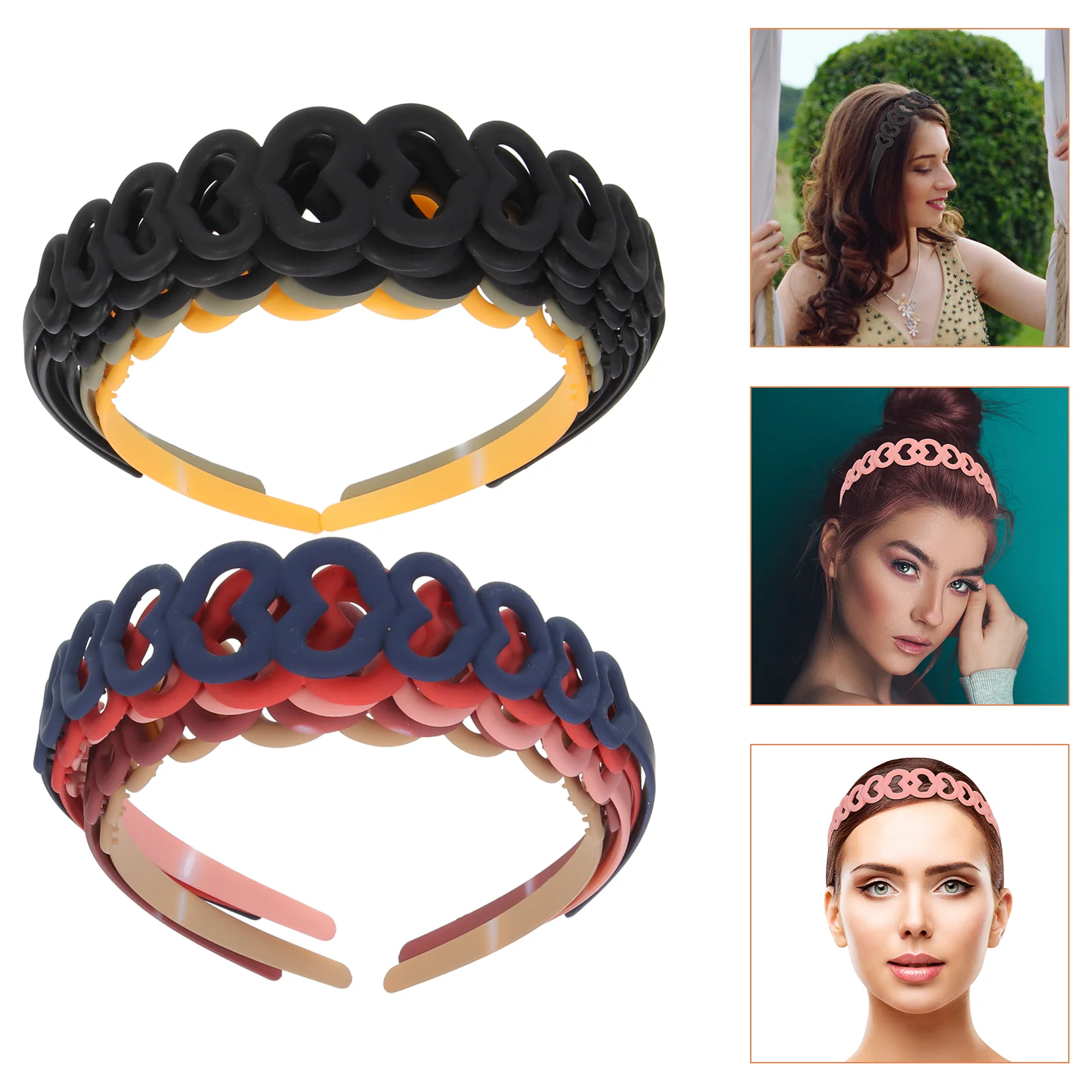 

Heart Headband Decorative Girl Party Headbands Wide Plastic Women Headdress Novelty Shaped Girls
