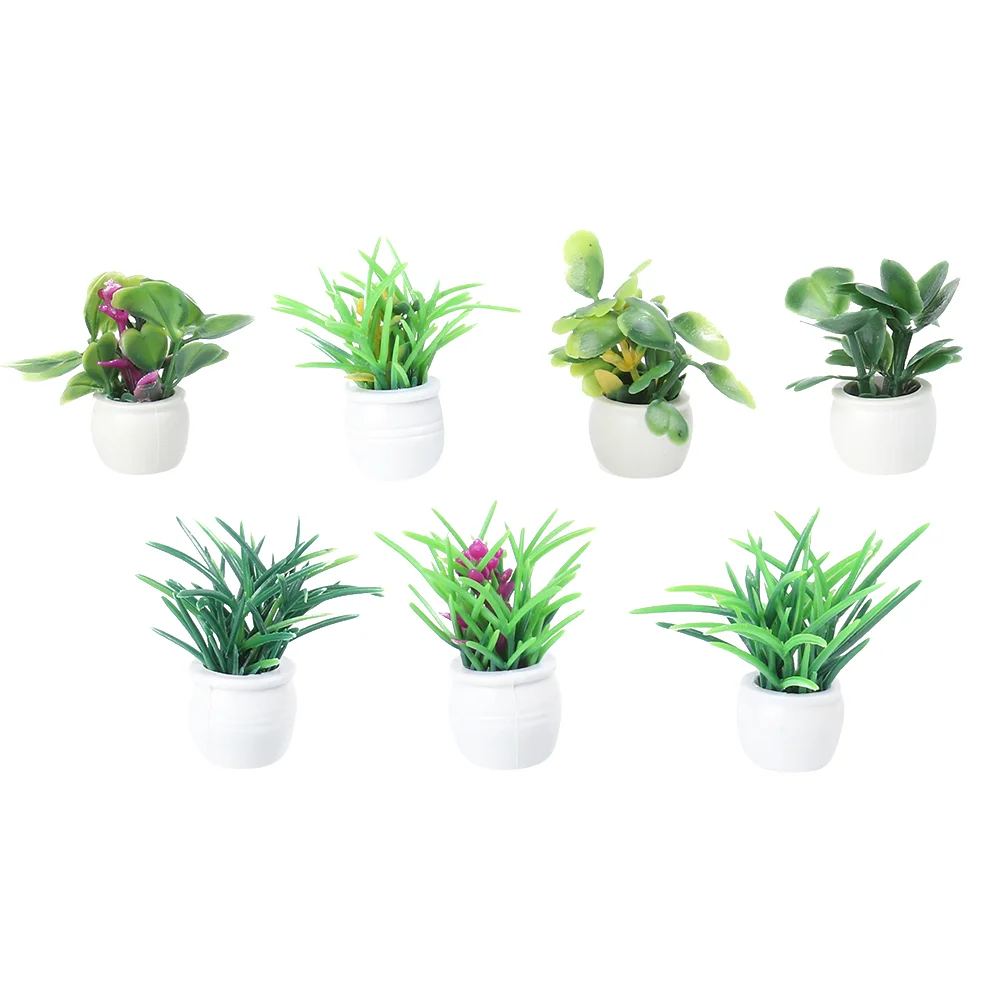 

Mini Potted Miniature Plants House Accessories Artificial Decor Desktop Ornament Simulation Bonsai Flowers Pots