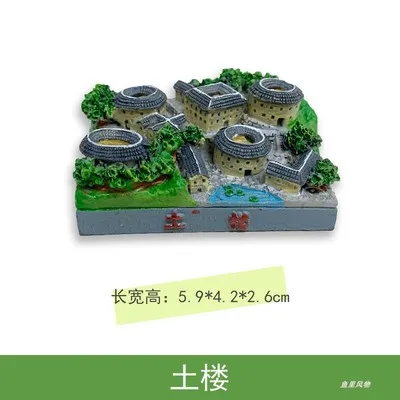 resin figure mental psychological sand table game box court therapy building fujian tulou
