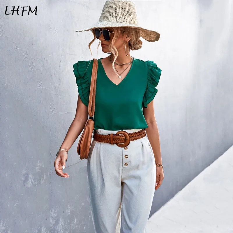 

Женская блузка без рукавов, с V-образным вырезом