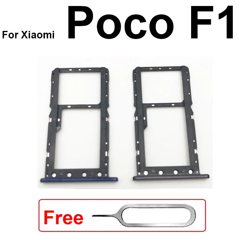 Фото Держатель лотка для SIM-карты для Xiaomi Mi Pocophone Poco F1 Micro SIM SD Держатель слота для карты Адаптер Разъем Ремонт Запасные части Poco F1 №2