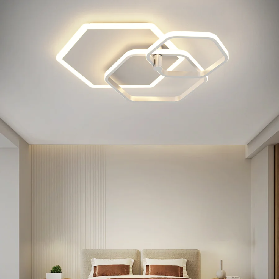 

IWP Modern Minimalist Geometric Ceiling Lamp Rotatable Led Ceiling Chandelier For Bedroom Study Room Living Room Hotel Top Light
