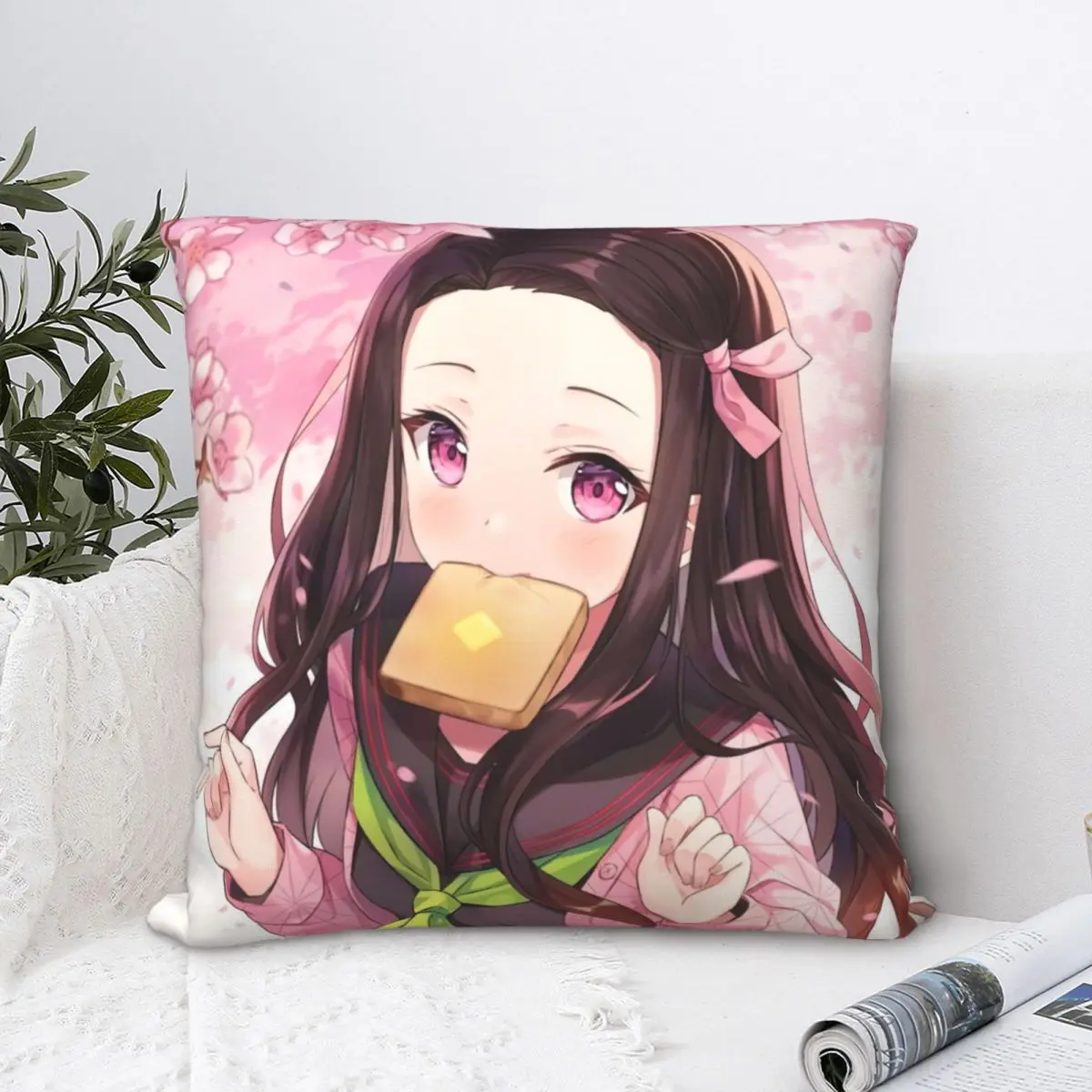 

Подушка для объятий Nezuko Kamado, украшение для стула, с принтом, для самостоятельного украшения