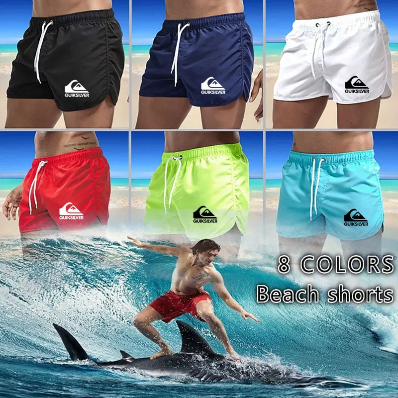 

Summer Men's Swimwear Bear Printed Shorts Brand Beachwear Sexy Swim Trunks Men Swimsuit Low Waist Breathable Beach Surfing