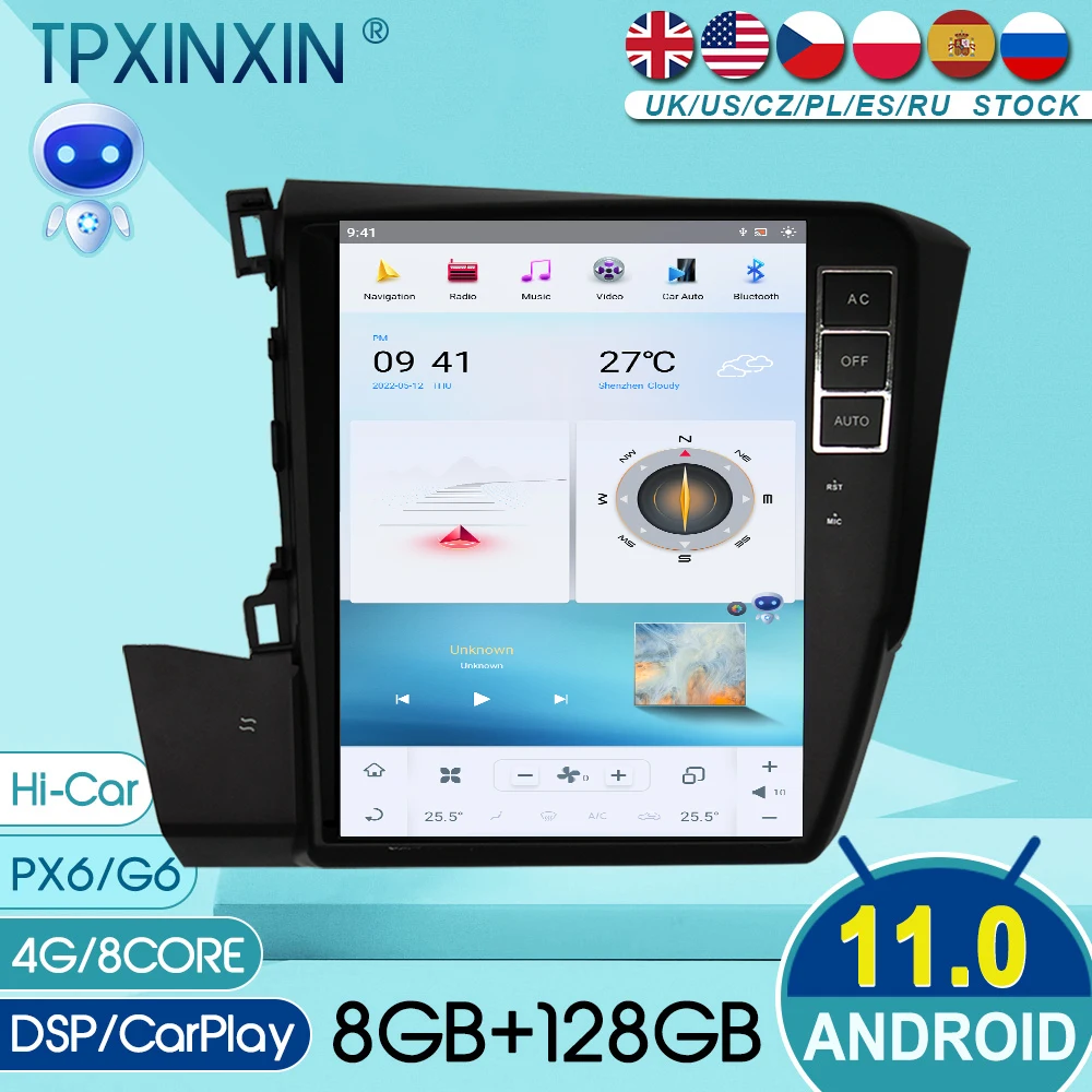 

Android 11 Carplay PX6/G6 For Honda Civic 2012 + Radio Player Car Voice control HI-car GPS Naviga DSP 4GLET 8core