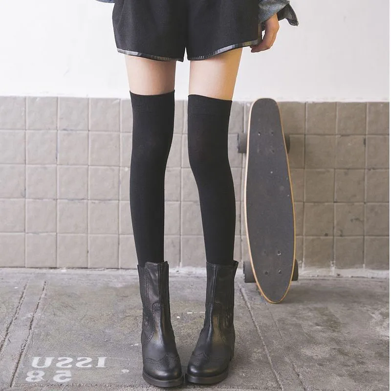 women socks Calf socks korean style japanese style Velvet black white Comfortable sweet girl happy funny socks
