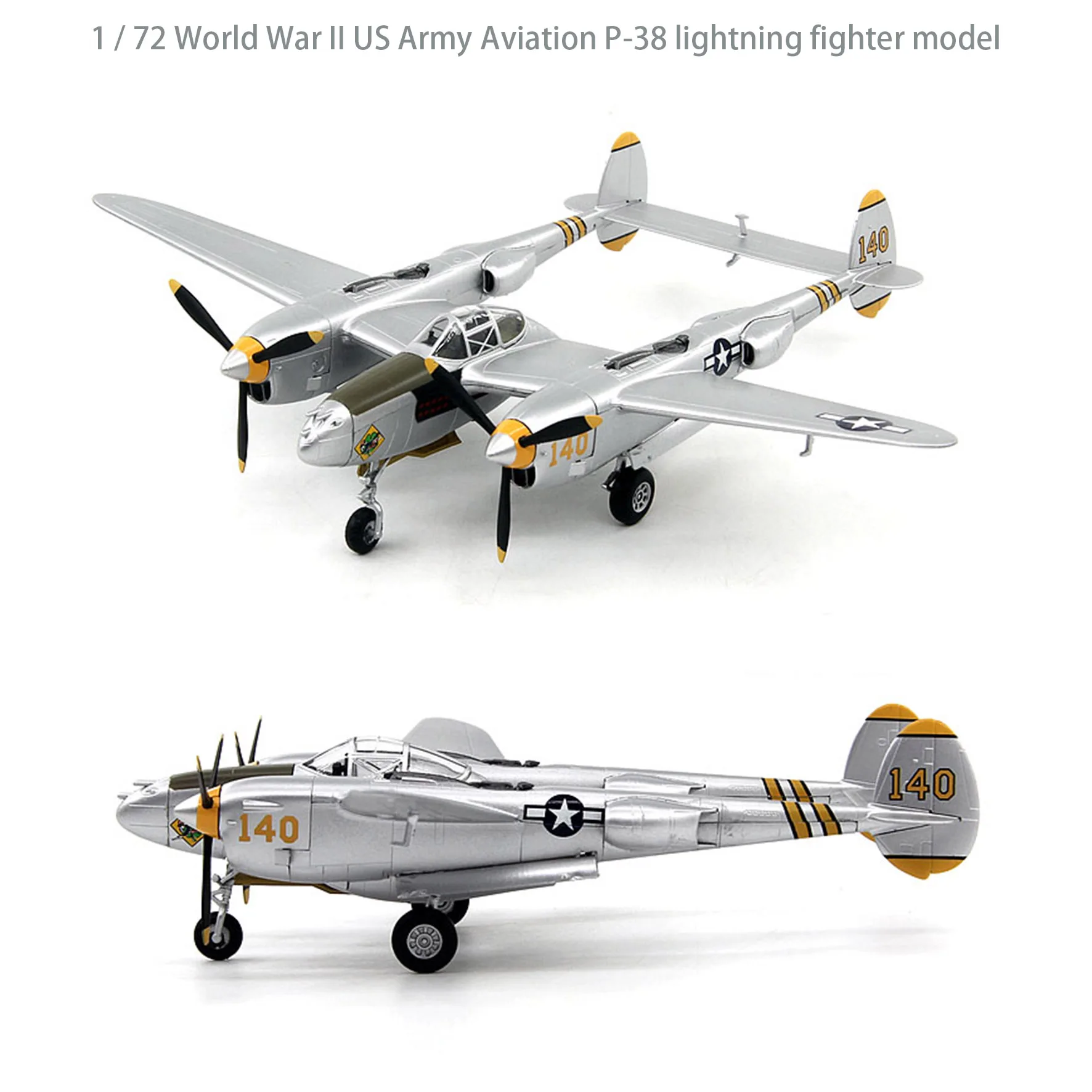 

1 / 72 World War II US Army Aviation P-38 lightning fighter model 36434 finished aircraft model