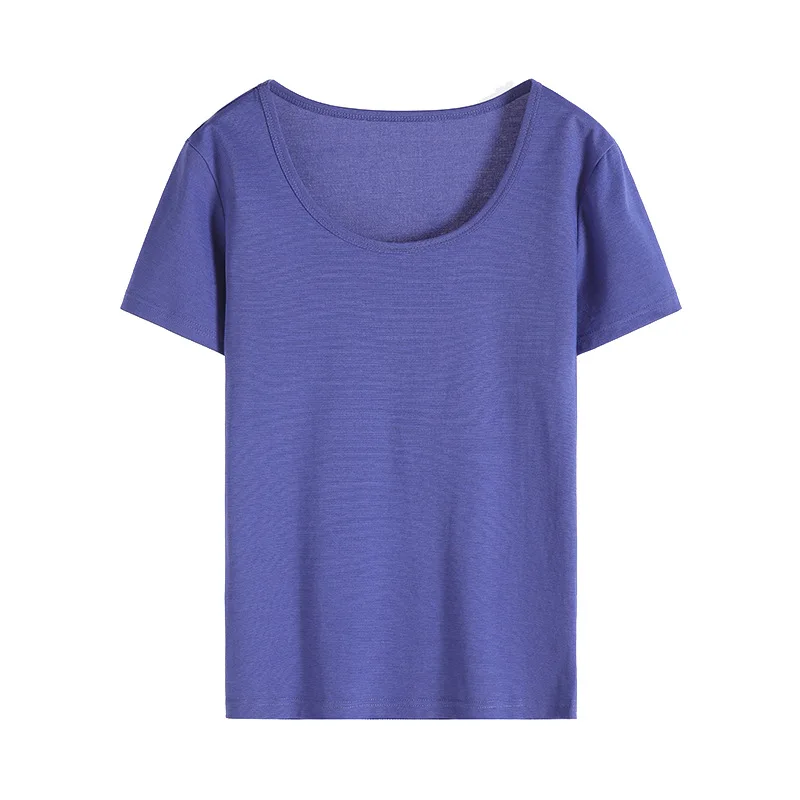 

Cool feeling u collar silk light undershirt slim sexy women look thin black