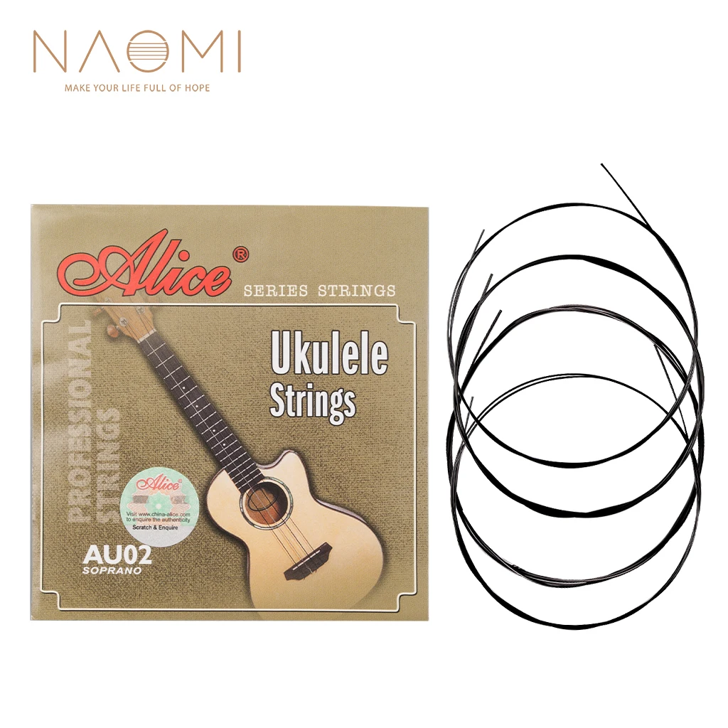 

NAOMI 1 SET Professional Ukulele Strings Alice Black Nylon Or Clear Nylon 4 Strings AU02 Or AU04 Mini Hawaiian Guitar Strings